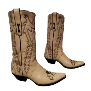 Liberty Boot Co. Leather Cowboy Western Boots Skull “Killaz” Women's Size 10.5B